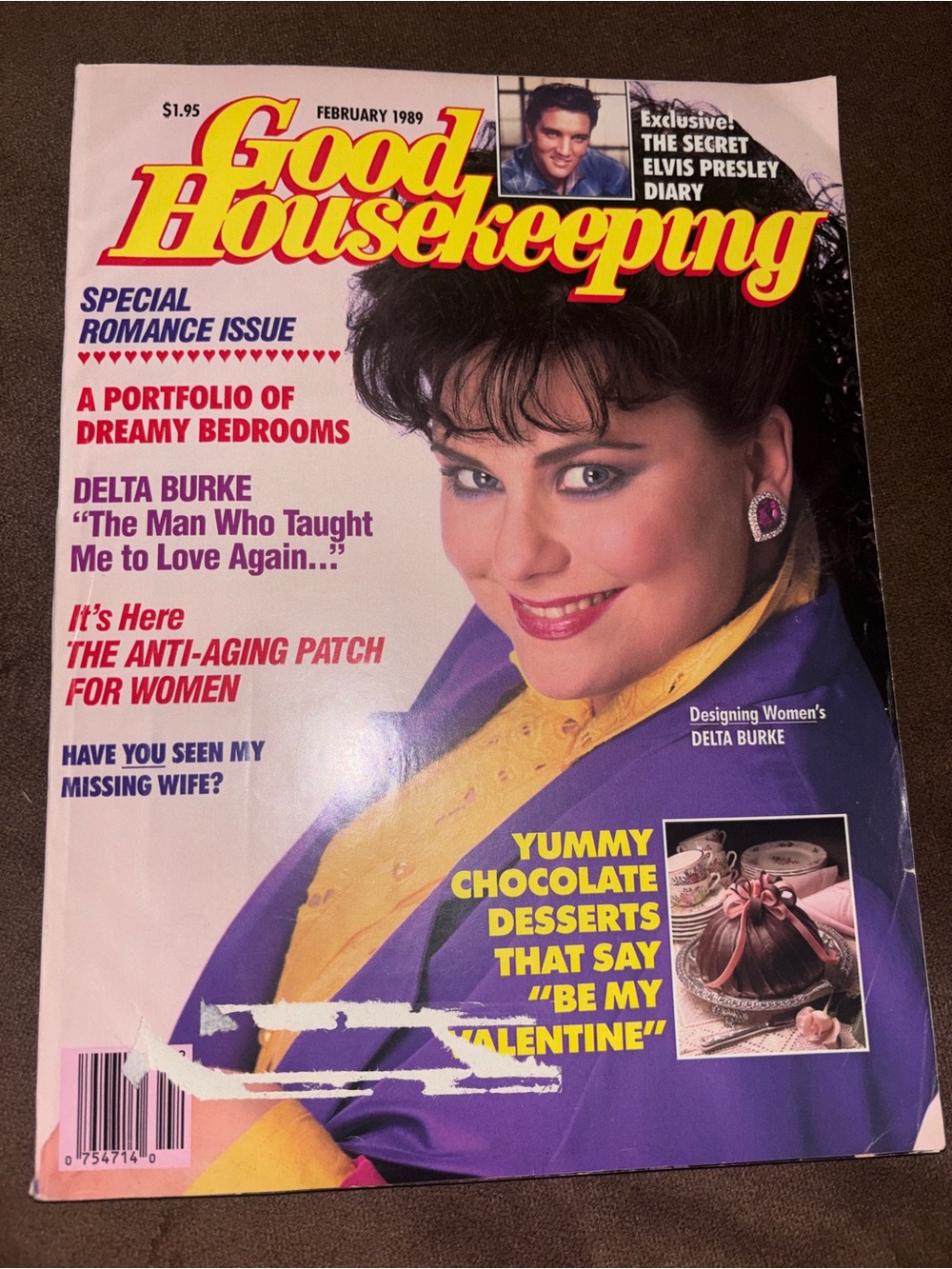 Good Housekeeping February 1989 Magazine - Purple & Yellow Cover